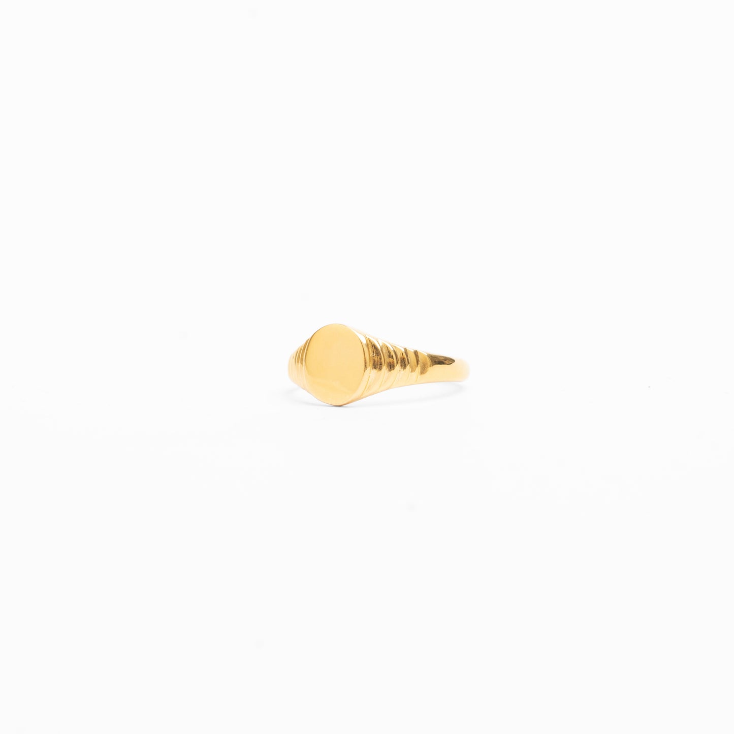 Cove Banded Signet - Gold Plated